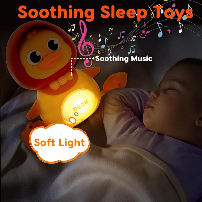 Baby Toys 6-12 Months Musical Duck Toy Set 3 4 5 6 7 8 9 10 Month Old Tummy Time Infant Newborn Crawling Moving Light Up Toys for Babies 9-12-18 Months Christmas Birthday Shower Gifts for 1 Year Old