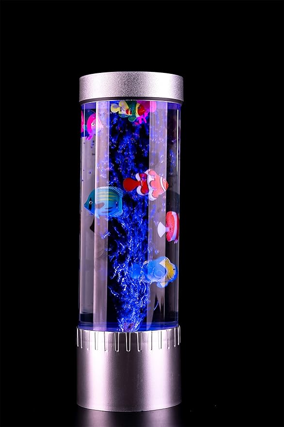 Bubble Fish Lamp, LED Aquarium Sensory Light, 1ft Colorful Bubble Tube for Bedroom, Kids Room, Living Room, Party