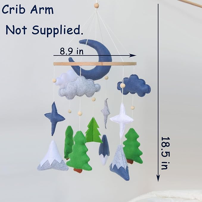 Woodland Mobile for Crib, Forest Crib Mobile for Boys & Girls, Woodland Crib Mobile with Trees, Forest Baby Mobile for Crib, Nursery Baby Mobile
