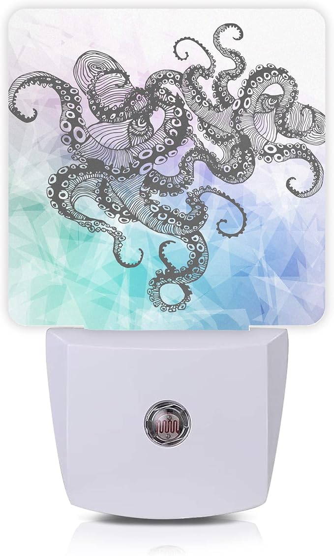 Octopus Night Light,Crystal Design Element Night Lights Plug into Wall Dusk to Dawn Sensor Led Lamp for Women Men,Led Lights for Stairway/Hallway/Bedroom