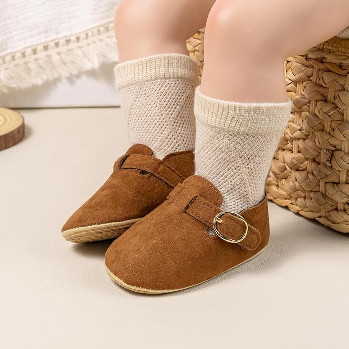 Baby Unisex Warm Snow Boots Newborn Leather Fur Lace Up Ankle Anti-Slip Rubber Texture Sole Toddler Prewalker Winter Crib Shoes