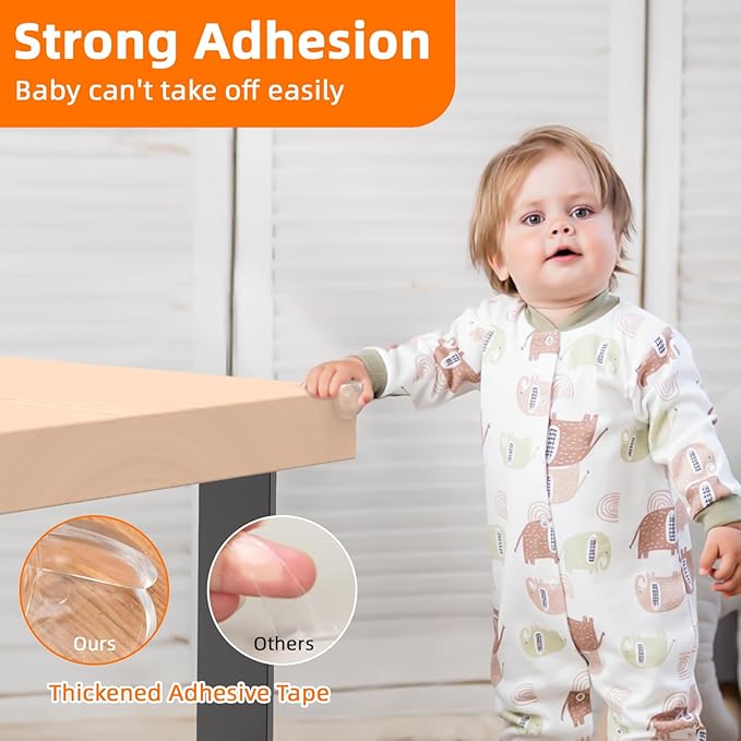 Corner Protector Baby Proofing，E-PRONSE 12Pcs Pre-Taped Clear Corner Protectors, Table Corner Protectors for Baby Furniture with Strong Adhesion, No Odor and Safe PVC