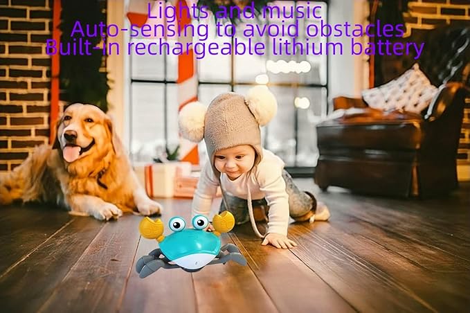 Crawling Crab Baby Toy Fantastic Creatures Toys Infant Sensory Tummy time Toys 3 4 5 6 7 8 9 10 11 12 Babies boy Girl Learning Crawl 3-6 6-12 Walking Toddler Gifts for 36 Months Old (Green)