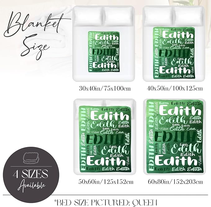 Personalized Custom Baby Blanket with Name for Girls Boys Kids Customized Flannel Blanket for Bed Nursery Room Baby Stroller