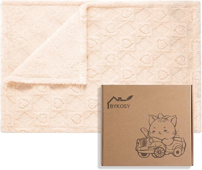 Ultra Soft Fleece Baby Blanket,Swaddle & Receiving Blankets for Newborn Infant, Lightweight Breathable Nursery Nap Blanket for Crib Stroller, for Boys & Girls Heart Checkered 30"x40" Beige