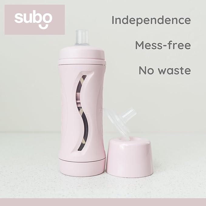 Subo Baby Food Bottle | No Mess Baby Toddler Self Feeder | Squeeze Free Design for Purees, Smoothies, Yogurt, Oatmeal, or Thickened Liquids | Reusable Silicone Washable Cup (Musk)