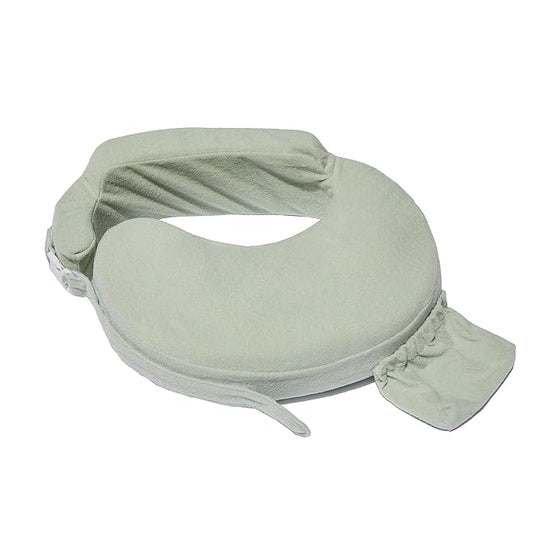 My Brest Friend Nursing Pillow - Deluxe - Enhanced Comfort w/Slipcover - Ergonomic Breastfeeding Pillow for Ultimate Support for Mom & Baby - Adjustable Pillow W/Handy Side Pocket, Spring Green