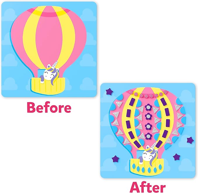 Skillmatics Foam Sticker Art Activity - Unicorns & Princesses, 800+ 3D Foam Stickers, Mess-Free Stocking Stuffers for Kids, DIY Felt Craft Kits, Christmas Gifts for Girls & Boys Ages 3, 4, 5, 6, 7