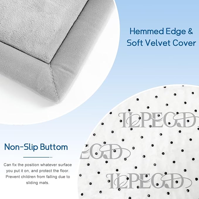 Baby Play Mat for Floor Tummy Time Mat Nursery Rug Muscle Area Rug Playroom Rug Tatami 74 * 50" Memory Foam 1.3" Thick Crawling For Babies,Toddlers, Infants, Kids,Floor(Light Gray)