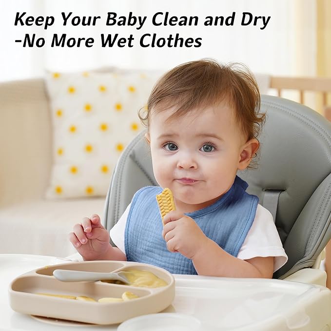 Muslin Baby Bibs Cotton Baby Drool Bandana Bibs for Baby Girls Boys Infant Newborn Toddler Drooling and Teething