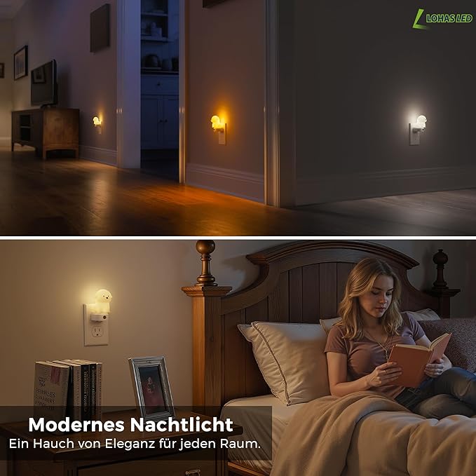 L LOHAS LED Plug in Night Light for Kids,2-Pack 3D Cute Puppy Night Lights with Dusk to Dawn Sensor,1600K/2700K/5000K 3CCT Dog Night Light,Christmas Birthday Gift Nightlight for Kids,Room Decor