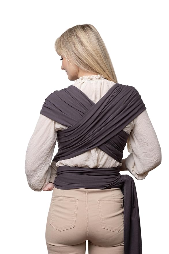 Boba Baby Wrap Carrier – Original Baby Sling Carrier for Newborns (7–35 lbs), Soft, Secure, Hands-Free & Ergonomic, Ideal for Comfortable Bonding, New Parents (Serenity Charcoal)