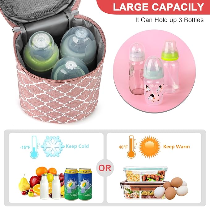 Accmor Breastmilk Cooler Bag, Insulated Baby Bottle Cooler Tote Bags for Nursing Mom Daycare
