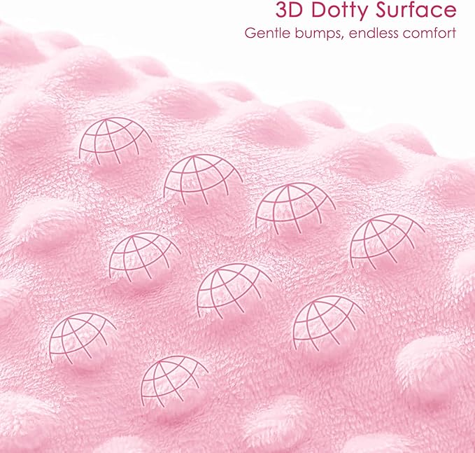 Floral Baby Blankets for Girls Newborn, Soft Nursery Minky Blankets with Muslin and Dotted Fleece Back 30x40 inches, Receiving Bed Quilt for Infants, Toddlers