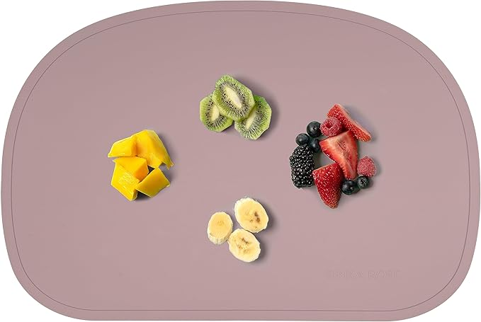 Simka Rose Silicone Baby Placemats That Stick to Table - Non Slip with Raised Edges - For Toddlers and Kids - Dishwasher Safe (Lilac)