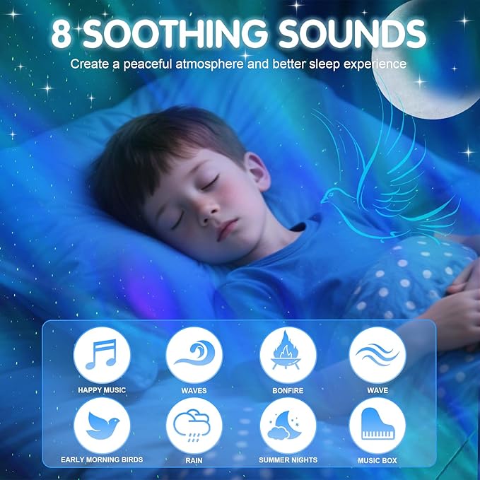 Galaxy Moon Projector, Star Night Light Projector with Bluetooth Connection for Music and Timer and Remote Control for Kids Adults Bedroom Party Bar Decoration (Black)