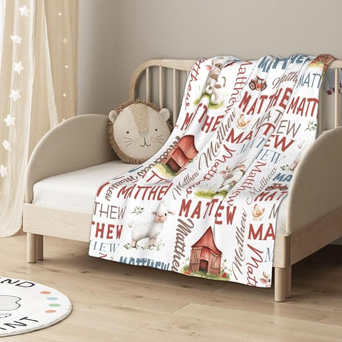 Personalized Baby Blanket - Custom With Name for Girls and Boys, Super Soft Plush Fleece, Personalized Gifts for Newborn