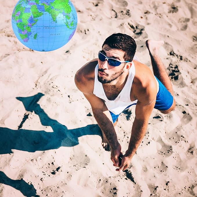 Coopay Inflatable Globe PVC World Globe Inflatable Earth Beach Ball for Beach Playing or Teaching