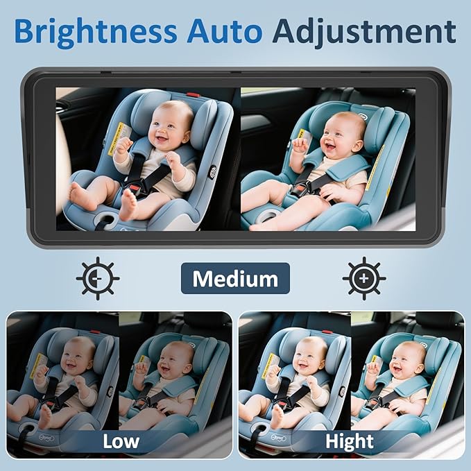 2-Kids Baby Car Camera for Seat: 6.9 Inch Ultrawide Display with Two Cameras Rear Facing - USB Powered Backseat Camera HD 1080P Easy to Install