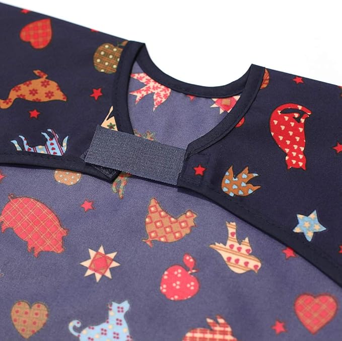 Short Sleeve Waterproof Bib for Toddlers – Feeding Apron for Mealtime, Daycare, Self-Feeding & Messy Play, Baby Bib