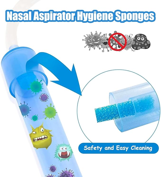 200-Pack of Premium Nasal Aspirator Hygiene Sponges, Replacement for NoseFrida Nasal Aspirator Sponge, BPA, Phthalate & Latex Free (200 Count)