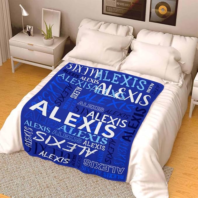 Personalized Baby Boy Blanket, Custom Name Blanket, Soft Flannel, 40"x30", Letter Print