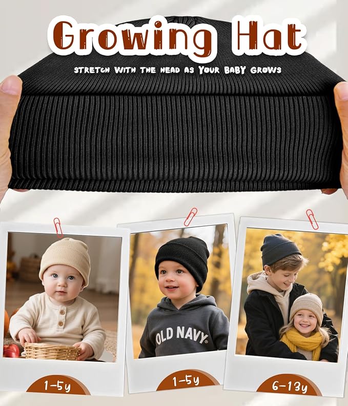 Rosoz Toddler Beanie Boys Girls Baby Knit Warm Beanies Kids Children Winter hat Caps