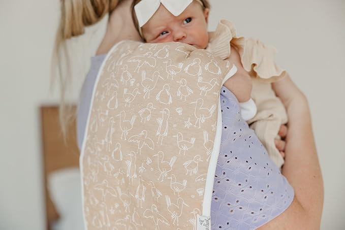 Copper Pearl Premium Baby Burp Cloths - 3-Pack Large Cotton Burp Cloths, Extra Soft Spit Up Rags with 3 Absorbent Layers, Perfect for Baby Boy Gifts (21" x 10" Size, Tide Set)