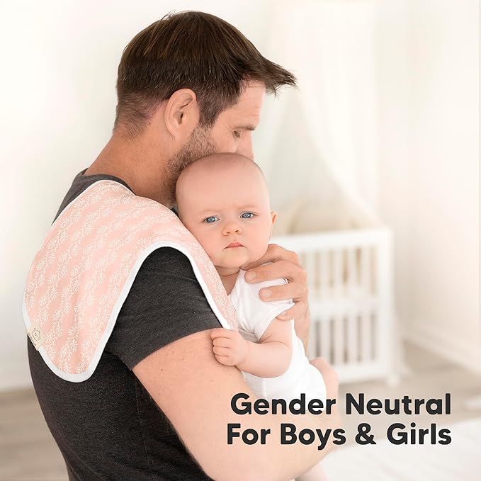 5-Pack Muslin Burp Cloths Baby Boy, Girl - Very Absorbent Baby Burp Cloth Rags, 8-Layers Viscose Derived from Bamboo Cotton Muslin Towel, Super Soft Spit Up Rags, No Shrink Washcloths (Marine Muse)