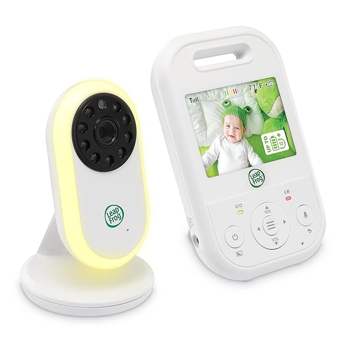 LeapFrog LF2423 Baby Monitor, 2.8” Screen Video Monitor with Camera, 2-Way Audio, 1000ft Range, Night Vision, Soothing Lullabies, Temperature Sensor, Secure Transmission No WiFi