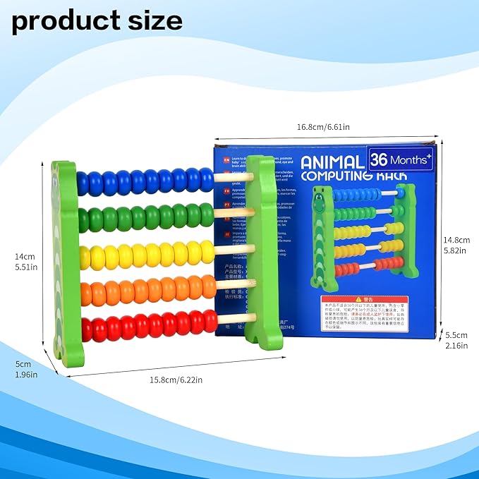 WNWLwooden Abacus Frame Learning Tool Growth Toy Beads Educational Counting Toy Abacus Math Thinking Abacus Counting Toy,for Preschool Learning, Learning Mathematics Abacus (Green Abacus)