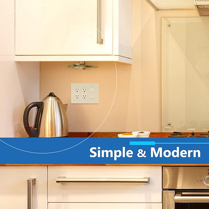 LIDER Brushed Finish Decorator Switch Cover, Screwless Wall Plate, Mid-Size 3-Gang 4.88" x 6.77", Unbreakable Polycarbonate Thermoplastic, UL Listed, LSWP-33M-BLA, Brushed Light Almond