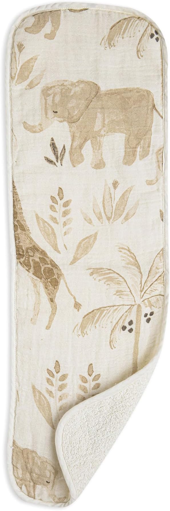 Crane Baby Muslin Baby Burp Cloths Set of 3, Safari Animal Print, 100% Cotton, Absorbent, Lightweight, 7"X20", Baby Newborn Essentials, Safari Baby Stuff