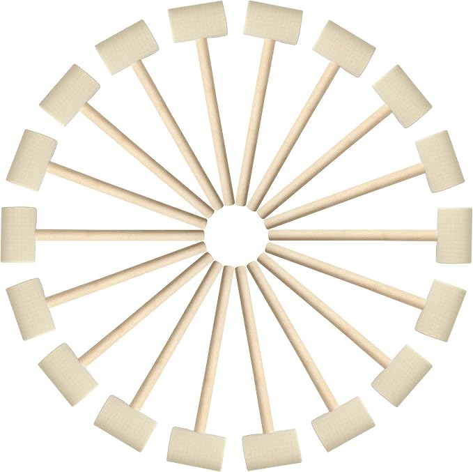 18 Pcs Mini Wooden Hammer Creative Pounding Educational Mallet for Boys and Girls