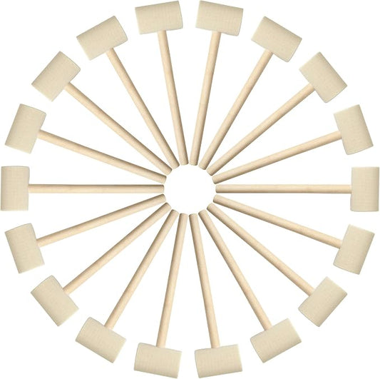 18 Pcs Mini Wooden Hammer Creative Pounding Educational Mallet for Boys and Girls