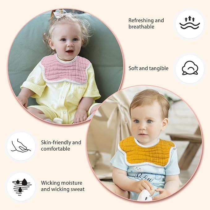 Baby Bibs Muslin Drool Teething Drooling Bibs for Baby Girl Boy Muslin Cotton