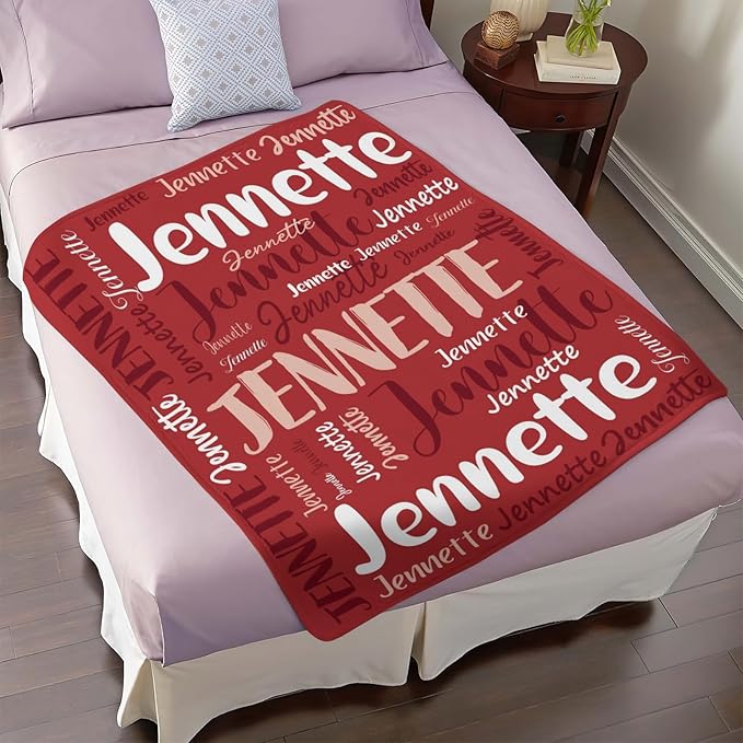 Personalized Custom Baby Blanket with Name for Girls Boys Kids Customized Flannel Blanket for Bed Nursery Room Baby Stroller