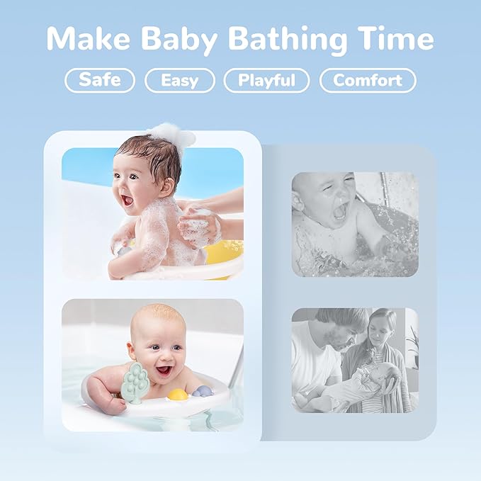 Coldew Baby Bath Seat for Babies 6 Months & Up, Non-Slip Toddler Bath Seat for Baby Sitting Up, Safe Baby Bath tub Seat with Suction Cups, Soft Cushion, Baby Bath Chair Yellow