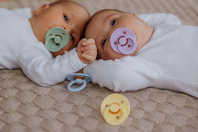 BIBS Pacifiers Colour Collection | Natural Rubber Baby Pacifier | Set of 2 BPA-Free Soothers | Made in Denmark | 6+ Months (Pack of 2) | Dark Oak/Ivory