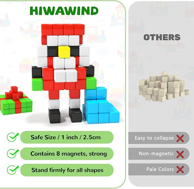 Magnetic Blocks for Toddlers -Classroom Must Haves STEM Learning Toys for 3-5 Year Old Boys & Girls, Safe & Strong Building Blocks with ASMR Sounds,Ideal Gifts for Kids 3+