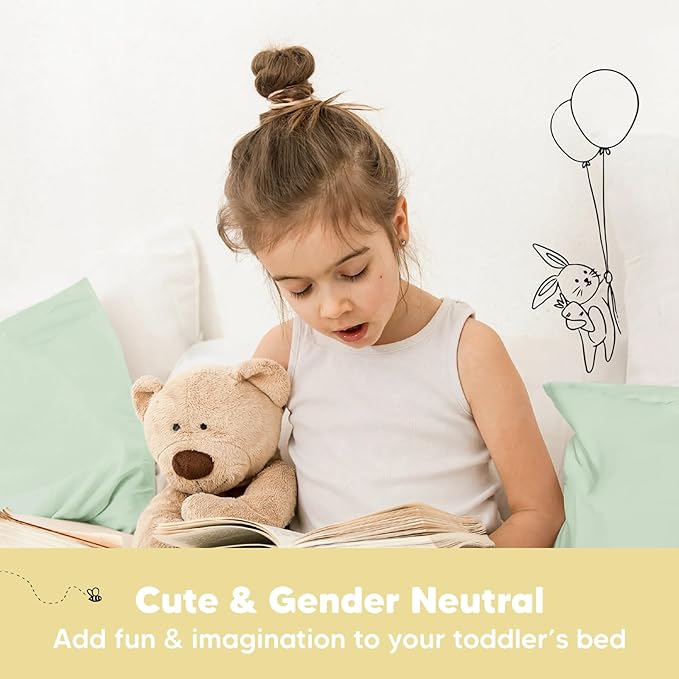 Toddler Pillow with Pillowcase - 13x18 My Little Dreamy Kids Travel Bed Pillows for Sleeping, Organic Cotton Small Pillowcase, Soft & Breathable, Machine Washable, Toddlers 2-5 Years Old (Sage)