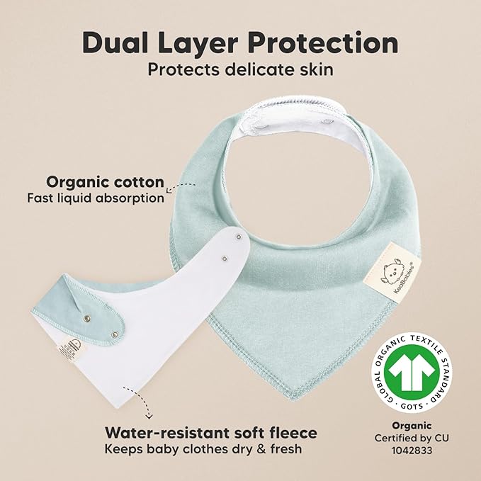 8-Pack Organic Baby Bandana Bibs for Boys, Girls - Super Absorbent Triangle Baby Bibs for Drooling and Teething Infant, 100% Cotton Extra Soft for Newborn, Infant 0-36 Months (Daybreak)