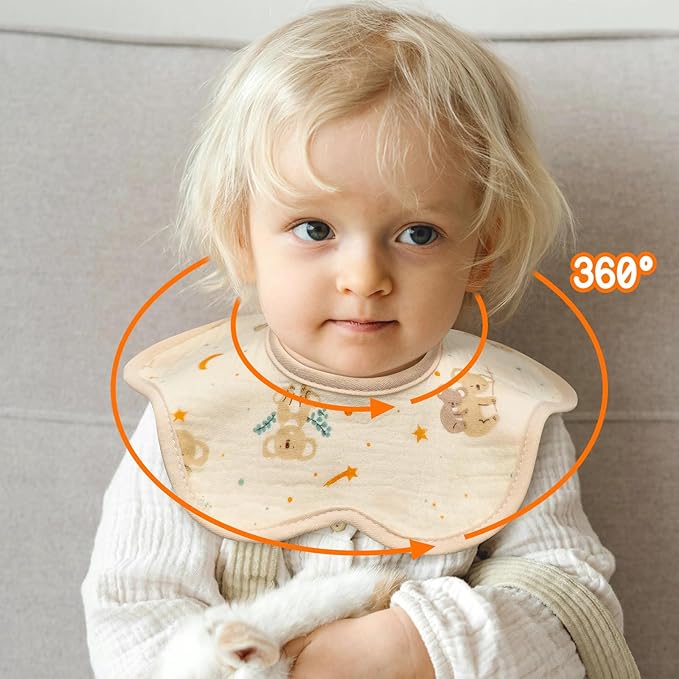 Baby Bibs Muslin Bibs 8 Pack for Drooling and Teething for Unisex Girls Boys