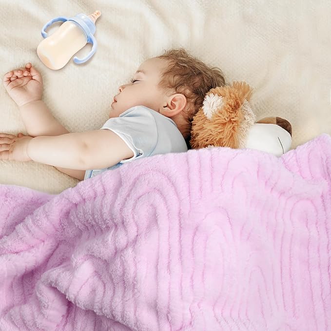 Ultra Soft Fleece Baby Blanket,Swaddle & Receiving Blankets for Newborn Infant, Lightweight Breathable Nursery Nap Blanket for Crib Stroller, for Boys & Girls Rainbow 30"x40" Purple