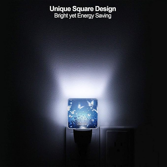 Led Night Light, Night Garden Butterfly Decorative Plug in Nightlights,with Smart Auto Dusk to Dawn Night Light for Bedroom, Kitchen, Nursery, Bathroom