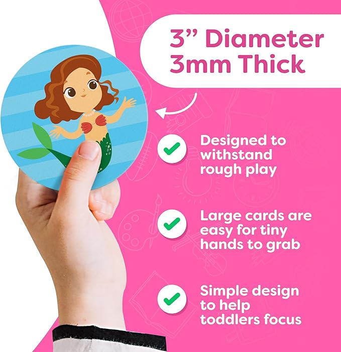 Mermaid Toys for Girls 4-6 Matching Game - Memory Game for Kids - Girls Toys 4-5 - Mermaid Gifts for Girls 4-6 - 4 Year Old Girl Birthday Gifts Kids Games Preschool Educational Toys - Back to School