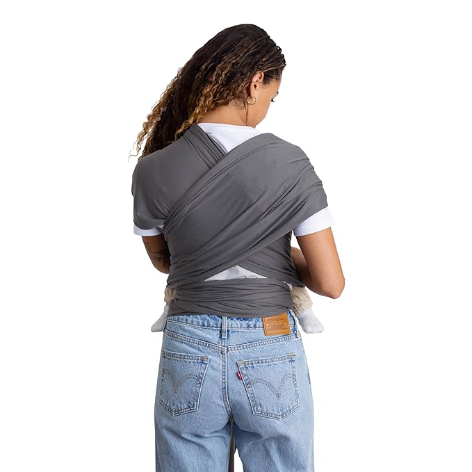 Moby Basics Baby Wrap Carrier for Newborns to Toddlers (8-33lbs), Infant Sling Carrier, Lightweight & Hands Free Design, Adjustable for All Body Types (Everyday Gray)