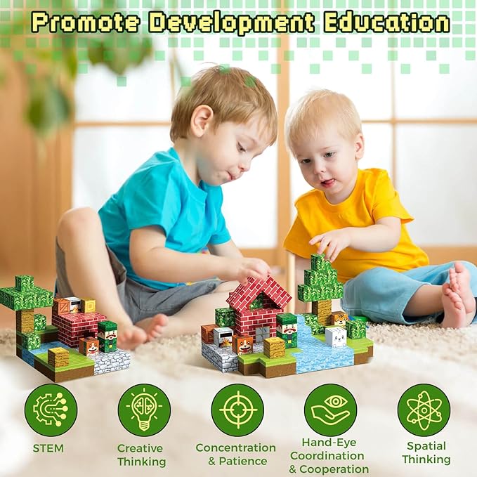 Magnetic Blocks, 150PCS Magnetic Building Blocks Cubes Open-Ended Building Toys with Storage Bag, STEM Montessori Toys for Kids, Christmas Birthday Gifts for 3 4 5 6 7 8+ Year Old