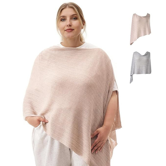 Momcozy Ultra-Light Nursing Cover for Breastfeeding, Soft Breathable Tencel™ Lyocell Fabric, Multi-Use Feeding Shawl, Newborn Essentials Must Haves(Shallow Brown, Plus)