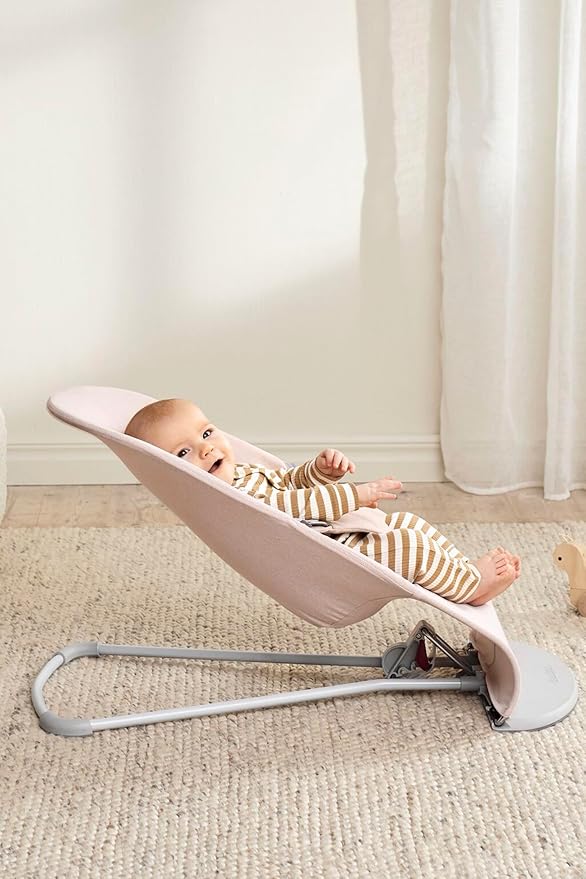 BabyBjörn Bouncer Bliss, Light Pink, Woven Melange | 2-in-1 Adjustable Baby Bouncer Seat and Toddler Chair, Newborn to Toddler (8-29 lbs), 4 Positions, Lightweight & Portable